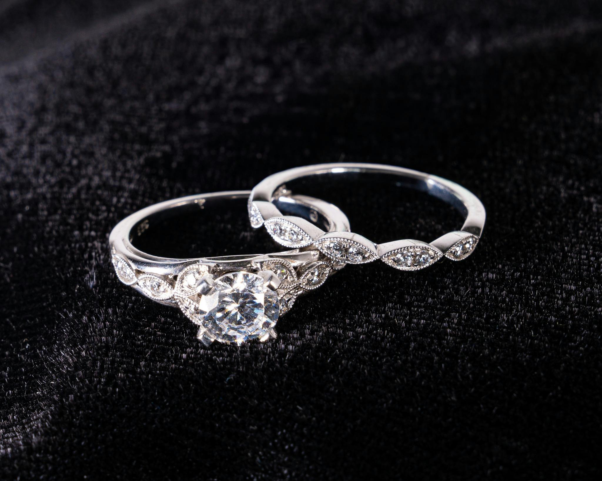 Clean diamond engagement ring